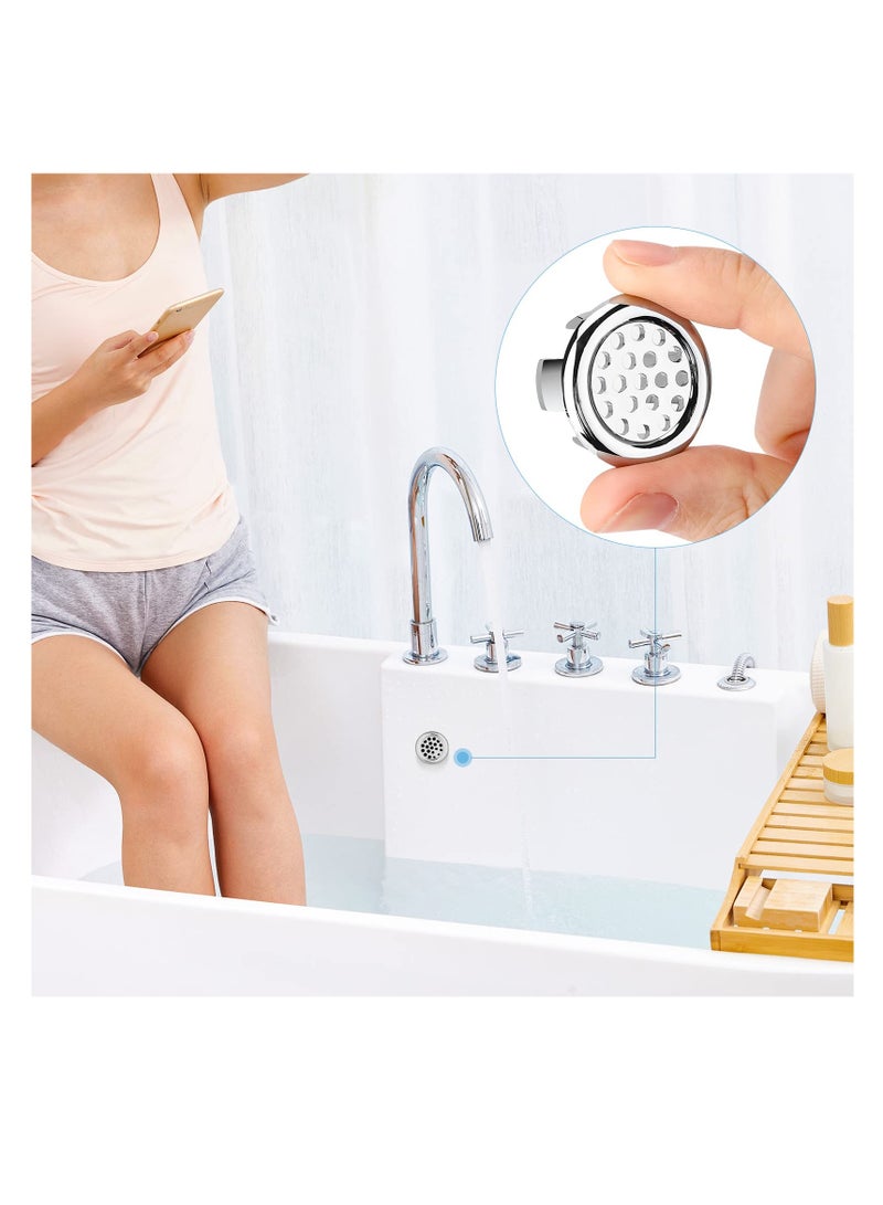 Sink Overflow Ring, Kitchen Bathroom Sink Hole Round Overflow Cover Basin Trim Overflow Drain Cap Cover Insert in Hole Spares, 30mm Silver (4 Pieces Mesh-Type)  - Image 5
