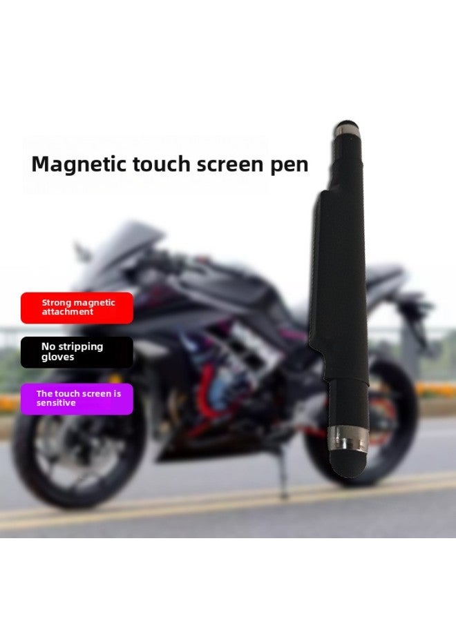 Loquat Motorcycle Riding Touch Screen Pen Mobile Phone Capacitance Pen Magnetic Suction Universal Tablet Computer Screen Touch Pen Adsorption Firm-Color:Strong Magnetic Absorption Double Conductive Cloth  - Image 1
