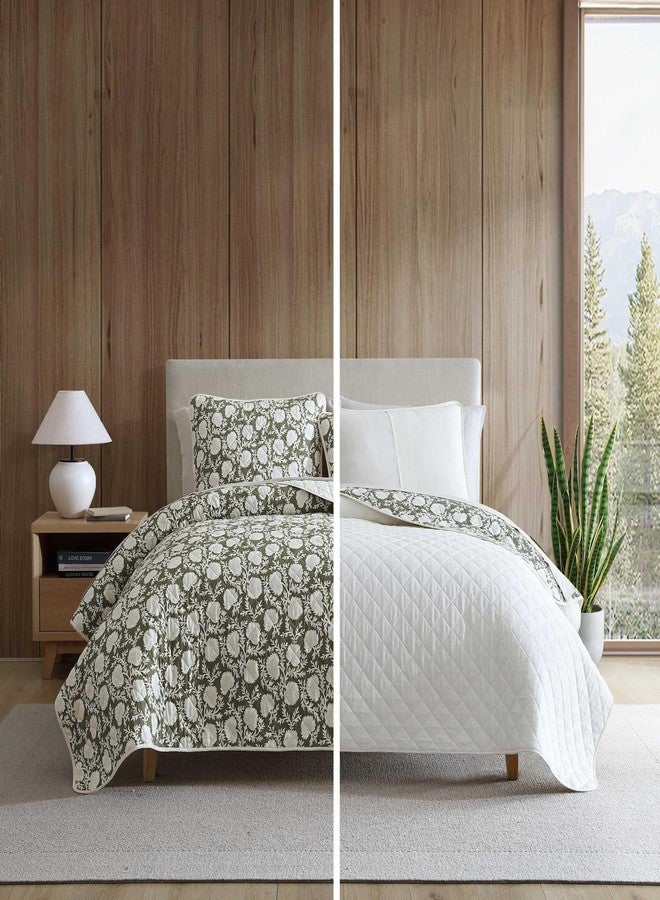 إدي بوار إيدي باور - طقم لحاف، مفروشات فائقة النعومة مع أغطية وسائد متناسقة، ناعمة كالحرير وجيدة التهوية، أساسيات المنزل الكلاسيكية (أخضر أزهار الحديقة، كامل/كوين) - Image 4