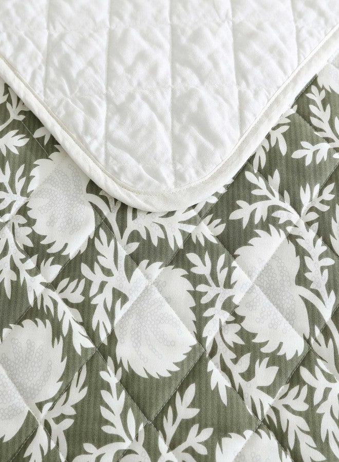 إدي بوار إيدي باور - طقم لحاف، مفروشات فائقة النعومة مع أغطية وسائد متناسقة، ناعمة كالحرير وجيدة التهوية، أساسيات المنزل الكلاسيكية (أخضر أزهار الحديقة، كامل/كوين) - Image 5