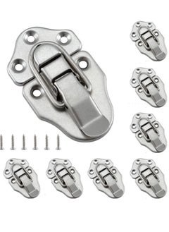 Y&D 8 Pack Duckbilled Hasp Latch Chest Toggle Latches with Screws for Jewelry Box Ordinary Wooden Case Furniture Decoration Satin Nickel Finish  - Image 1