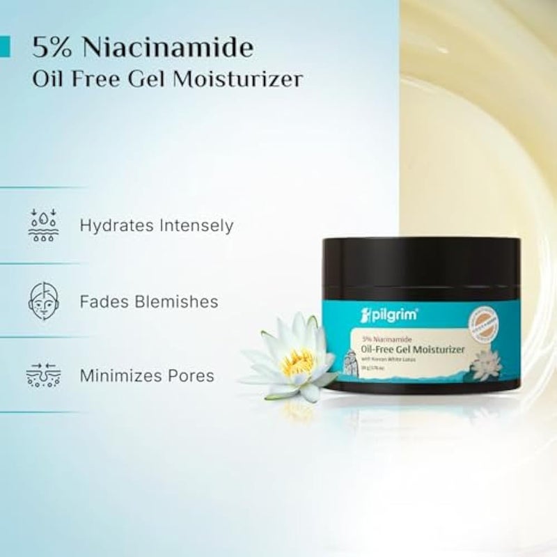 Pilgrim Korean Oil free Gel Moisturizer for oily skin with Hyaluronic Acid & Willow Bark Extracts | Moisturiser for face | Suitable for Oily & Acne-Prone Skin| Men & Women | Korean Skin Care | 50gm - Image 3