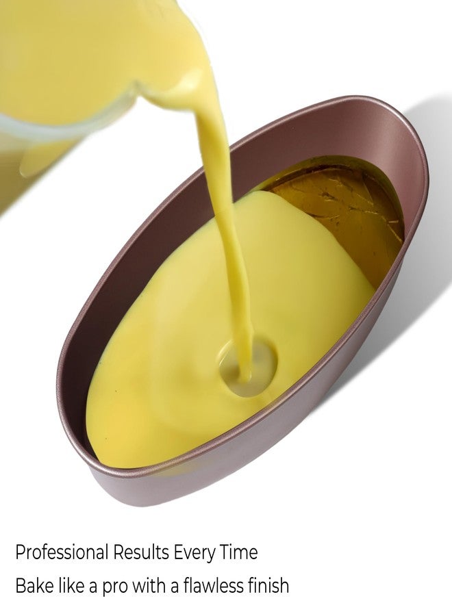 FAQQI Llanera Leche Flan Molder Filipino, Leche Flan Llanera, 2 Pack 8-Inch Oval Cheesecake Pan, Non-Stick Carbon Steel Baking Mold for Meatloaf, Breads, Homemade Cake, Oven and Instant Pot Bakeware - Image 2