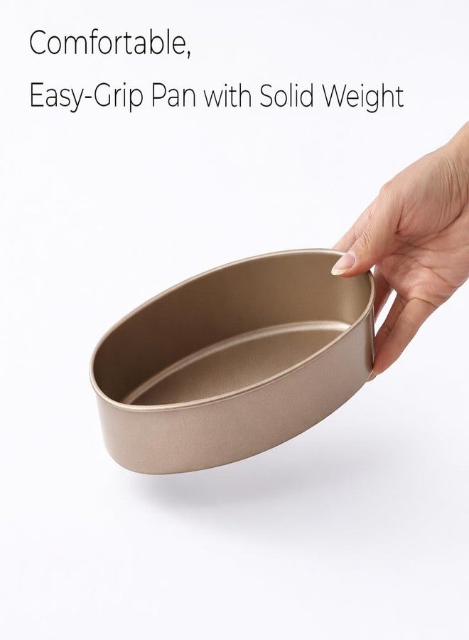 FAQQI Llanera Leche Flan Molder Filipino, Leche Flan Llanera, 2 Pack 8-Inch Oval Cheesecake Pan, Non-Stick Carbon Steel Baking Mold for Meatloaf, Breads, Homemade Cake, Oven and Instant Pot Bakeware - Image 4