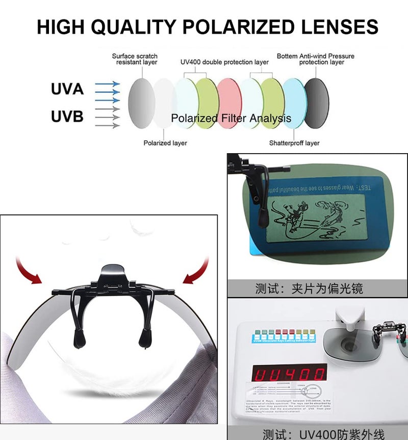 Junsika Polarized Clip On Night Driving Sunlasses for Prescription Glasses Men Women Flip Up Rimless Yellow Sunlasses UV400 Protection - Image 2
