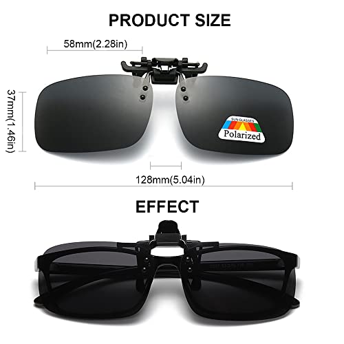 Junsika Polarized Clip On Night Driving Sunlasses for Prescription Glasses Men Women Flip Up Rimless Yellow Sunlasses UV400 Protection - Image 4