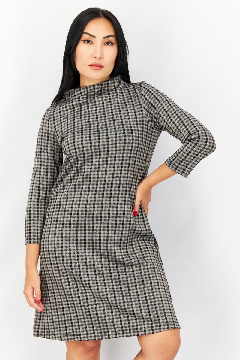 ESPRIT Women Textured Mini Dress, Black - Image 1