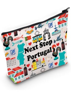 JXGZSO JXGZSO Portugal Travel Gift Next Stop Portugal Cosmetic Zipper Bag Portugal Travel Pouch Portugal Vacation Makeup Bag 