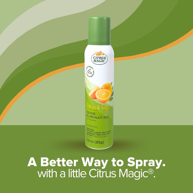 Citrus Magic Odor Eliminating Air Freshener Spray  Citrus and Sage  3-Ounce  Pack of 3 - Image 2
