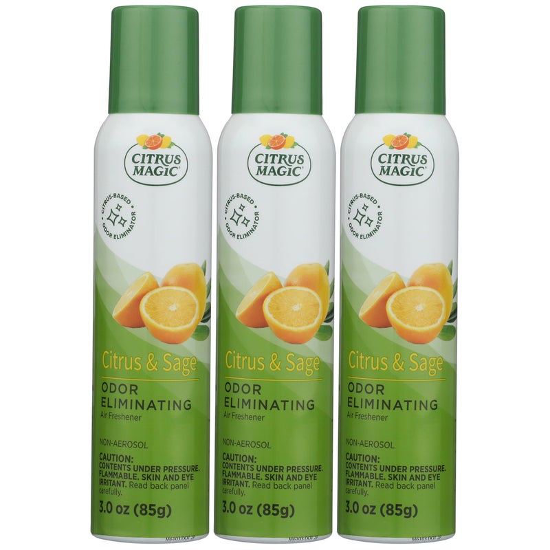 Citrus Magic Odor Eliminating Air Freshener Spray  Citrus and Sage  3-Ounce  Pack of 3 - Image 1