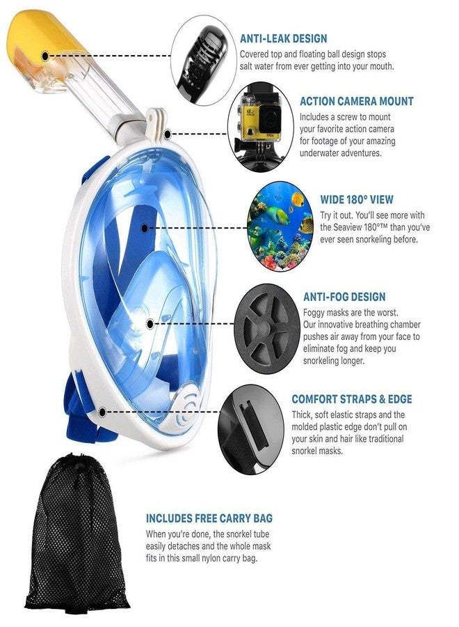 Olpad Snorkel Mask Full Face Snorkeling and Diving Mask with 180Ã‚° Panoramic Viewing - Longer Ventilation Pipe, Watertight, Anti Fog & Anti Leak Technology (Grey [L/XL]) - Image 5