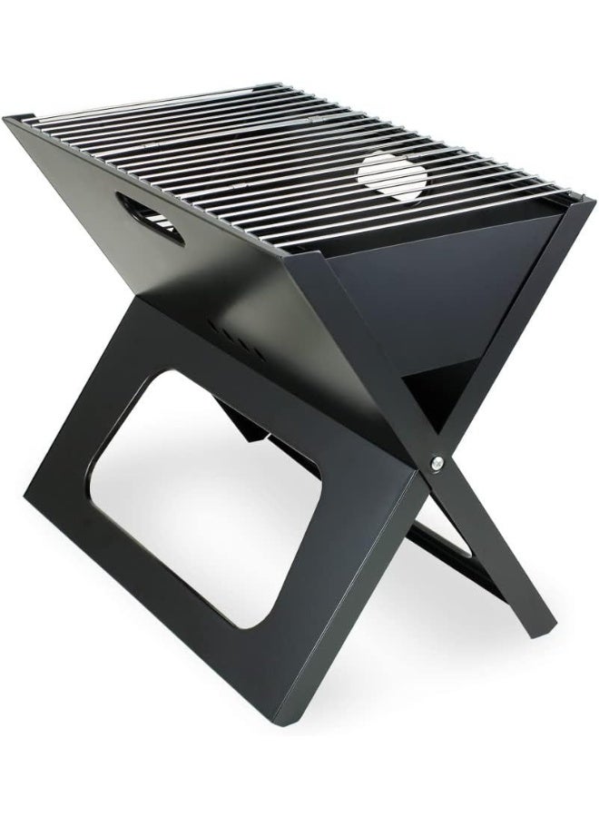 Black Folding Charcoal Grill/Crossover Design