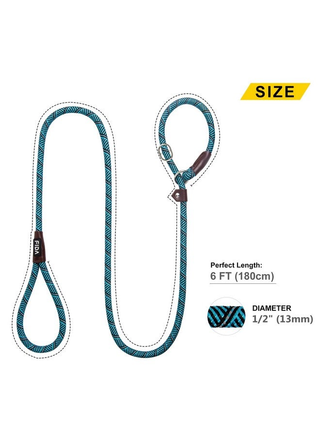 Fida Durable Slip Lead Dog Leash, 6 FT x 1/2" Heavy Duty Loop Comfortable Strong Rope Leash for Large, Medium Dogs, No Pull Pet Training with Highly Reflective, Blue - Image 4