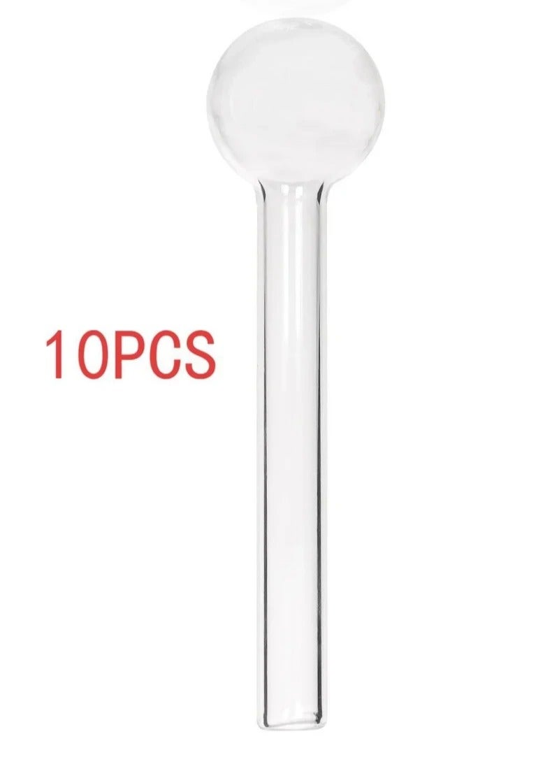 10 transparent glass fountain inlet pipes, 10 × 1 × 2.5cm