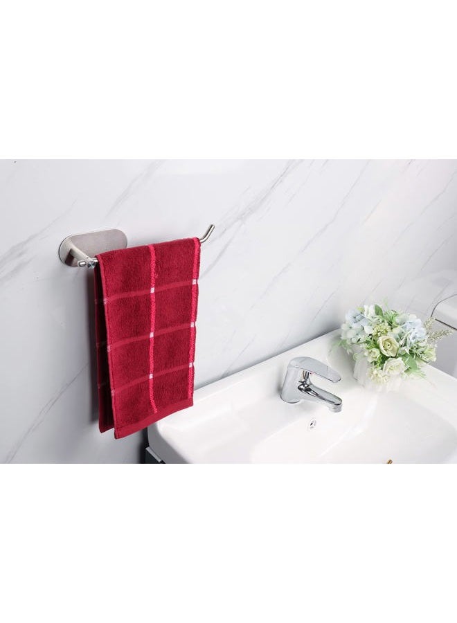 TocTen Hand Towel Holder/Towel Ring, No Drilling Stick on Wall Hand Towel Bar, SUS 304 Stainless Steel Hand Towel Rod, Strong Self Adhesive Hand Towel Rack/Hanger for Bathroom Kitchen (Brushed Nickel) - Image 2