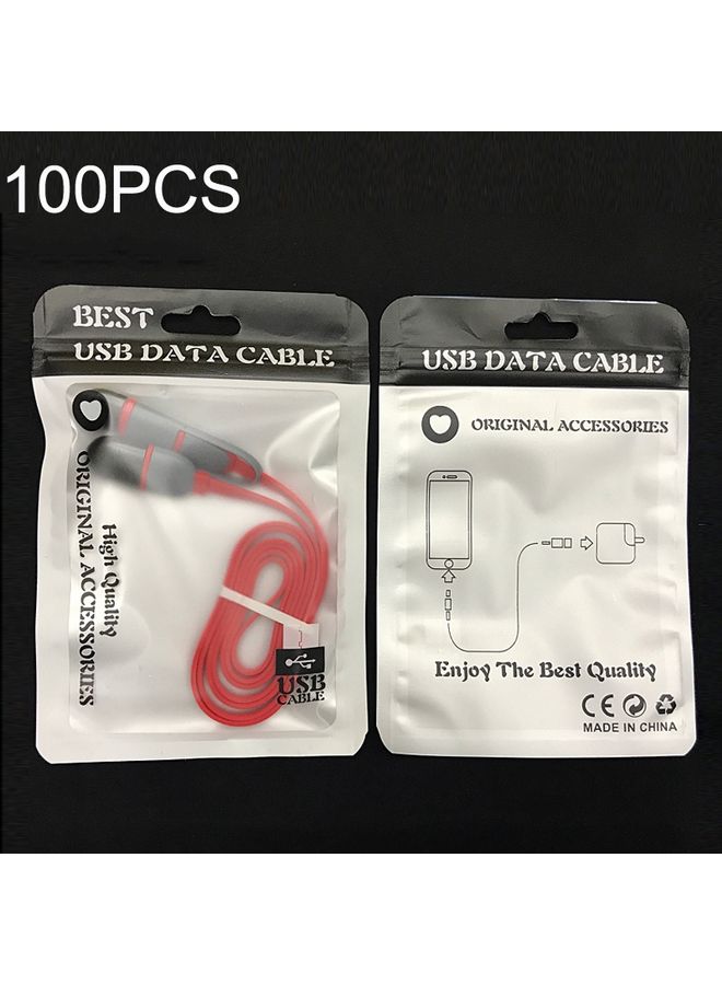 HuHa 100PCS XC-0014 USB Data Cable Packaging Bags Pearl Light Ziplock Bag, Size: 10.5x15cm (Black)  - Image 1