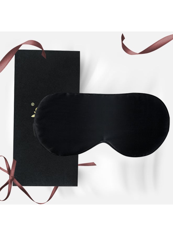 Ta Pure Silk Gift Box Eye Mask, Mulberry Silk, Breathable Sleep Mask, Uni, For Naps, Valentine's Day Gift, Black - Image 1