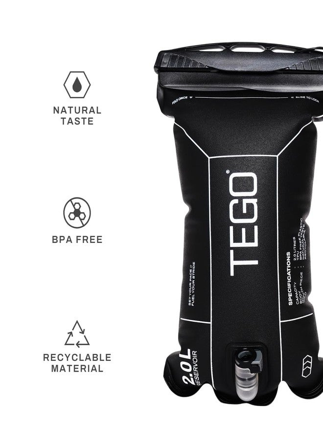 تيجو خزان ترطيب TEGO Pacer | كيس ماء سعة 2 لتر خالٍ من مادة BPA | صمام للشرب | أنبوب بقفل سريع | طعم طبيعي | مادة قابلة لإعادة التدوير | متوافق مع سترة Pacer Trail - Image 2