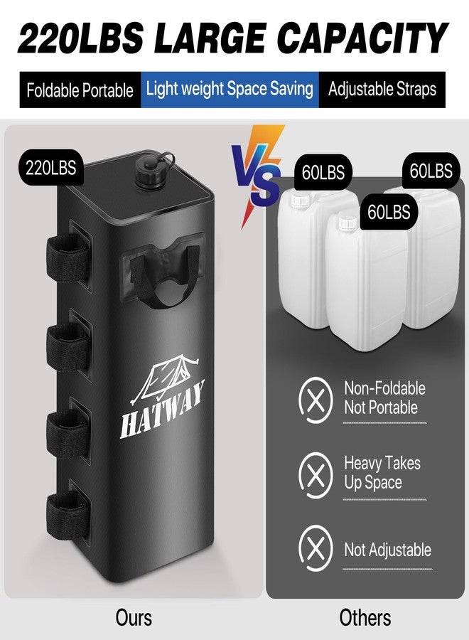 Hatway Canopy Water Weight Bag,220 LBS Water Tent Weights Set of 4 Leg Weights for Pop Up CanopyGazebo,Canopies,Tent-4 * 25L-Black - Image 4