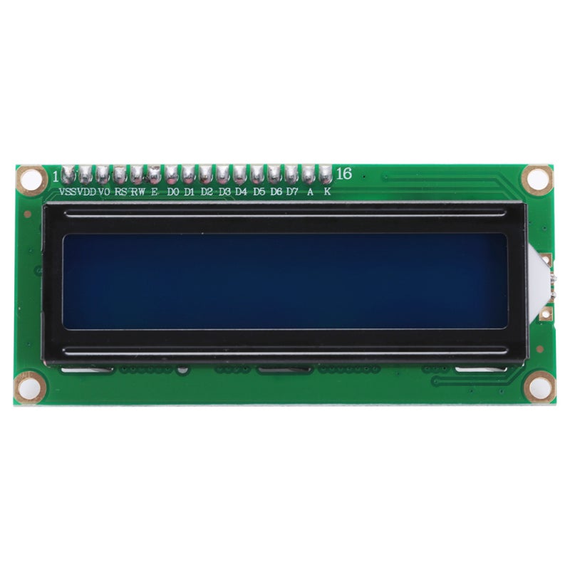وحدة عرض LCD1602: تغذية طاقة ب5 فولت، تباين قابل للتعديل - تحكم في طاقة الإضاءة الخلفية، يمكن ترابطها بشكل متتالٍ حتى 8 وحدات للاستخدام في إلكترونيات السيارات، معدات الأمن، المنازل الذكية - Image 1