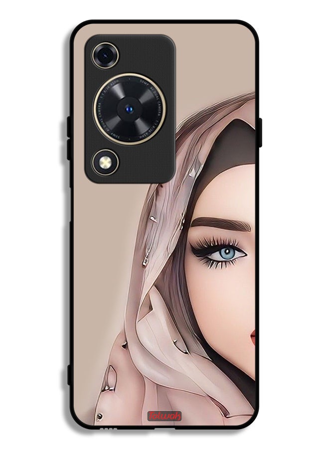 Tolwak Huawei Nova Y63 Protective Case Cover Half Face Girl Art