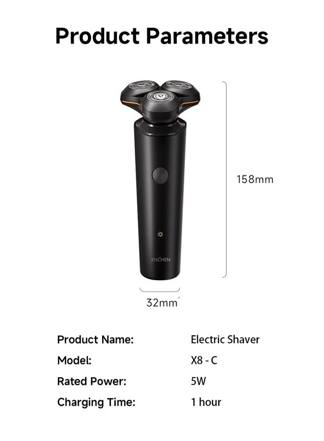 ENCHEN Electric Shaver X8-C Three Blades Type-C Charge 600mah Men's  IPX7 Waterproof Razor For Home And Travel - Image 2