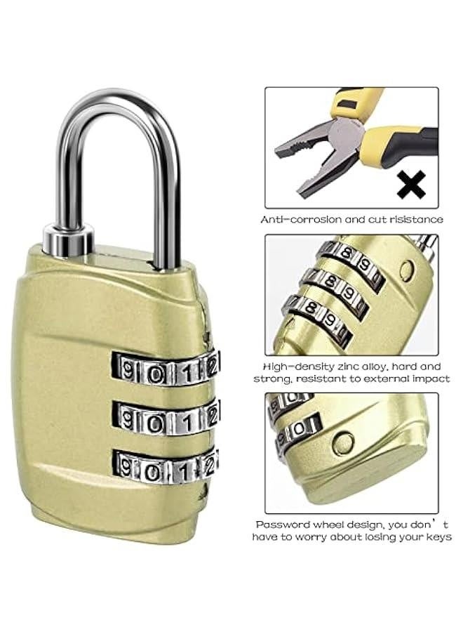 6 PCS Luggage Locks, 3 Digit Combination Lock Suitcase Code Lock Mini Padlock for Luggage Suit Case Travel Bag Gym Locker (6 Colors) - Image 3