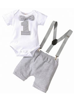 Baby Boys First Birthday Outfit, Baby Boy Cake Smash Outfit, Suspender and Bloomers Set for Baby Boys 1st Birthday, First Birthday Outfit, Size 80cm
