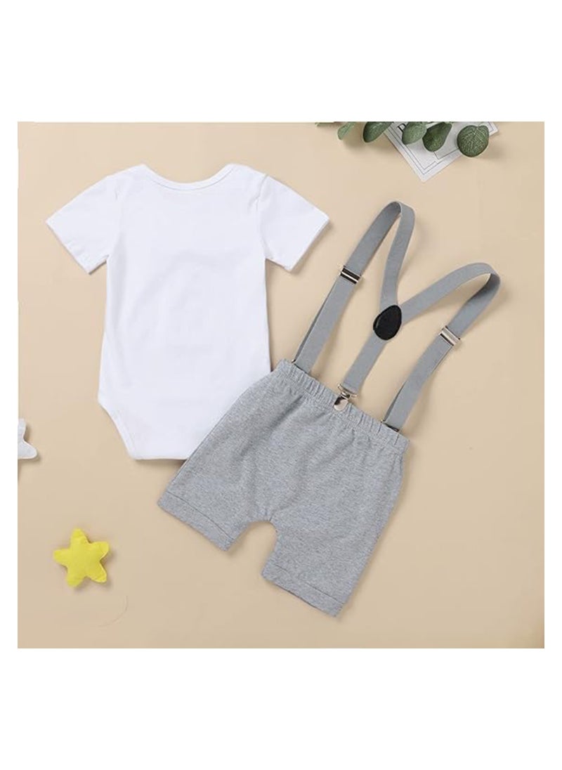Excefore - Baby Boys First Birthday Outfit, Baby Boy Cake Smash Outfit, Suspender and Bloomers Set for Baby Boys 1st Birthday, First Birthday Outfit, Size 80cm - Image 1