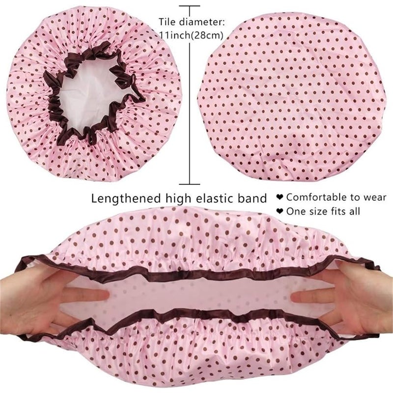 Fashion Double Layer Waterproof Shower Cap - Essential Bathroom Accessory For Hair Care(White stripes) - Image 2