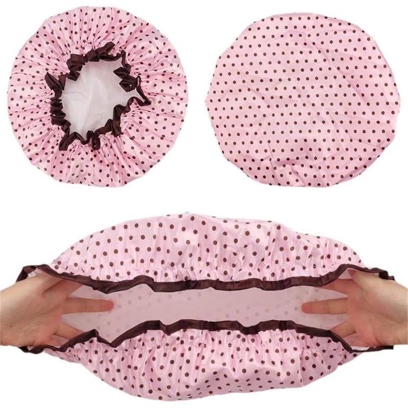 Fashion Double Layer Waterproof Shower Cap - Essential Bathroom Accessory For Hair Care(White stripes) - Image 5