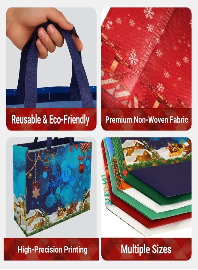 habgp Large Christmas Gift Bags 18 Pack, Reusable Gift Tags Non-Woven Christmas Gift Bags with Handles for Gifts Holiday Xmas Party Gifts Wrapping Shopping Favors - Image 5