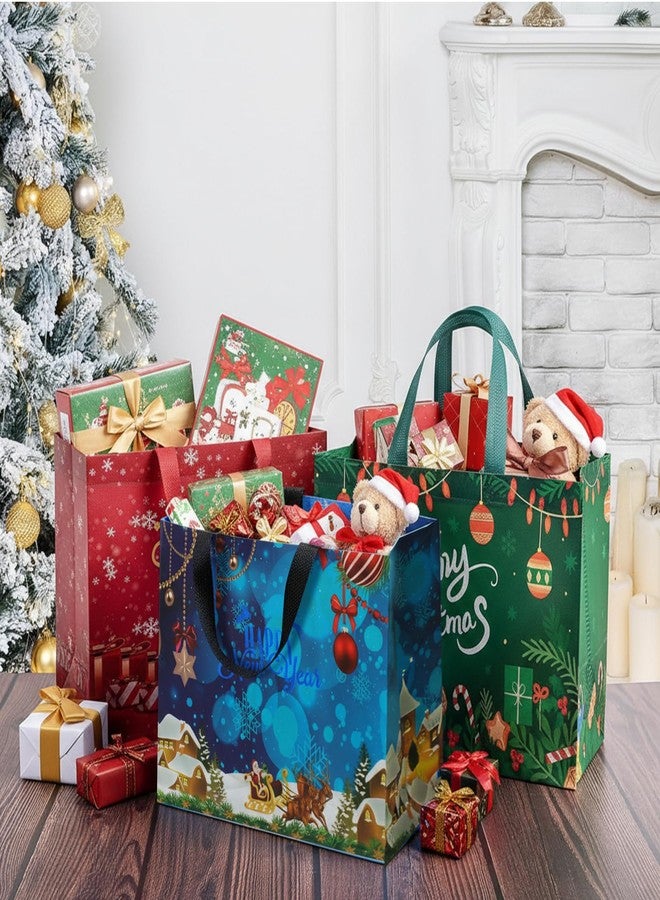 habgp Large Christmas Gift Bags 18 Pack, Reusable Gift Tags Non-Woven Christmas Gift Bags with Handles for Gifts Holiday Xmas Party Gifts Wrapping Shopping Favors - Image 3