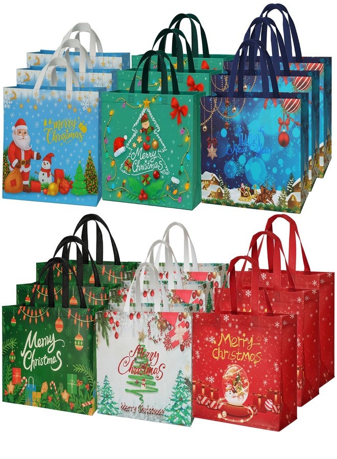 habgp Large Christmas Gift Bags 18 Pack, Reusable Gift Tags Non-Woven Christmas Gift Bags with Handles for Gifts Holiday Xmas Party Gifts Wrapping Shopping Favors - Image 1