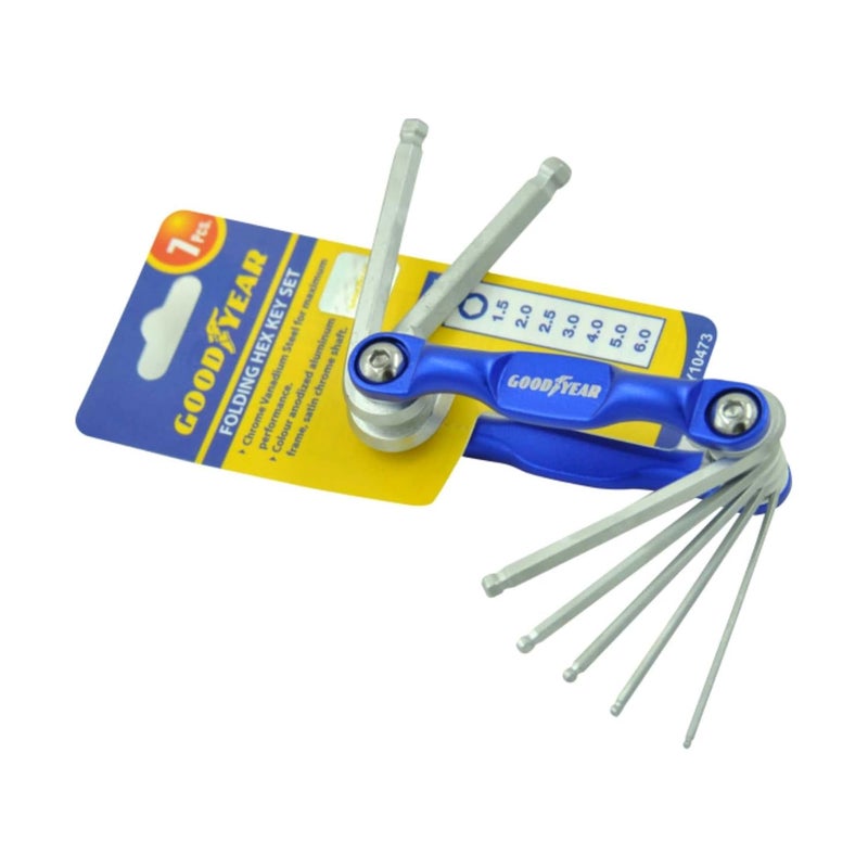 GOODYEAR Goodyear Folding Hex Key Set Standard