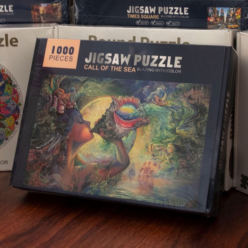 Supply Love Sea Earth White Cardboard Puzzle 1000 Adult Decompression Toy Night Market Stall - Image 1