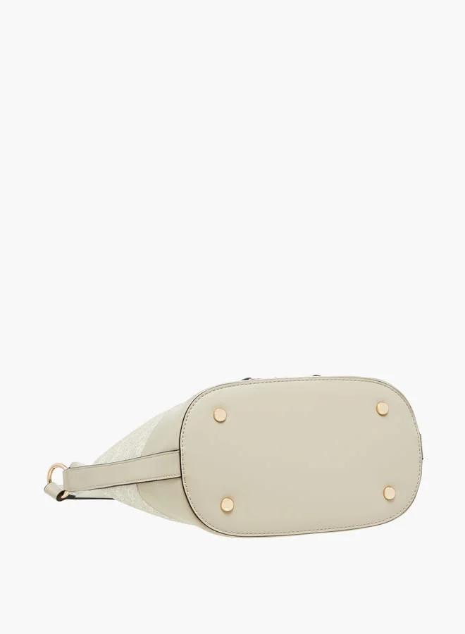 سيليست Women Monogram Print Bucket Bag with Drawstring Closure