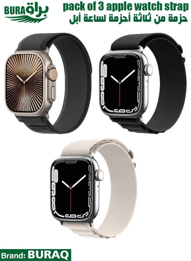 BURAQ Apple Watch Band Strap For Apple Watch Ultra 2/Ultra 49mm, Series 10 46mm, 9/8/7 45mm, SE2/SE/6/5/4 44mm, 3/2/1 42mm