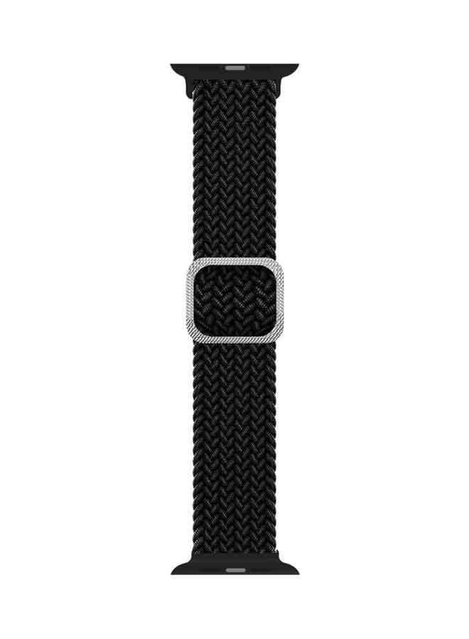 Loquat Woven Fabric Band for Apple Watch 42/44/45/49 mm Black - Image 2
