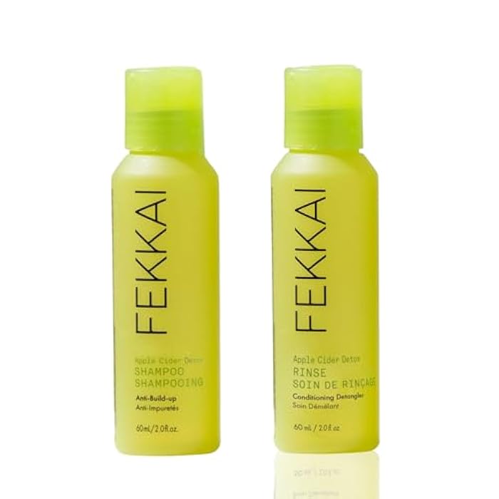 Fekkai Apple Cider Detox Rinse (2 oz) + Apple Cider Detox Shampoo (2 oz) - Free of Sulfates, Parabens, Phthalates - Vegan, Cruelty-Free - Image 1