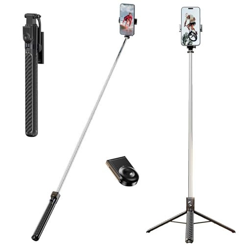 WeCool S5s Neo Bluetooth Selfie Stick with Tripod Stand, 71inc/ 180cm Long Selfie Stick with 6-Section Stable Base, Tripod Mobile Holder, Compatible with Mobile for Video & Photoshoot - Image 1