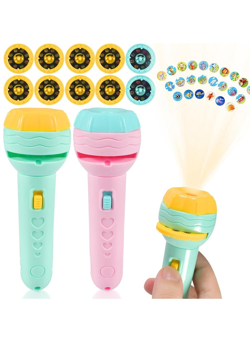 3 Sides 24 Patterns Flash Light Torch For Kids Projection Torch Story Education Learning Night Light Before Going To Bed (Purple) - Image 1