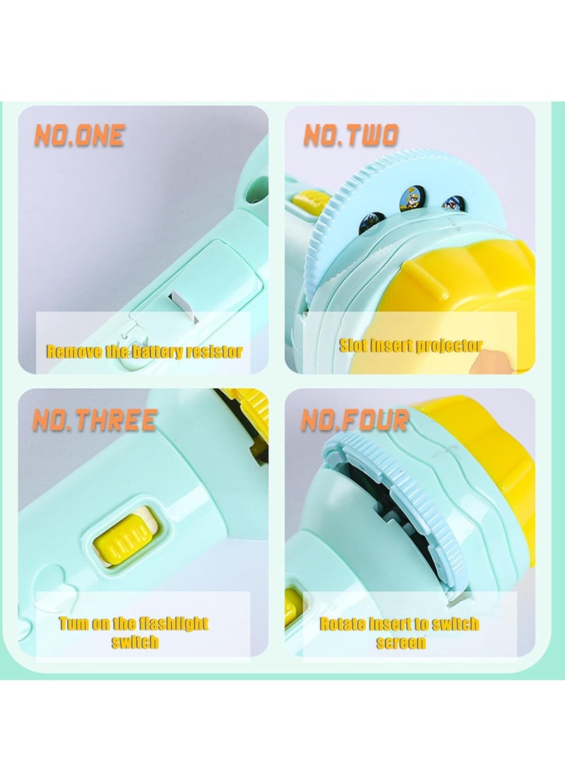 3 Sides 24 Patterns Flash Light Torch For Kids Projection Torch Story Education Learning Night Light Before Going To Bed (Purple) - Image 3