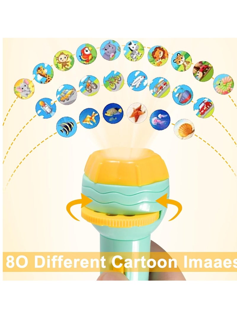 3 Sides 24 Patterns Flash Light Torch For Kids Projection Torch Story Education Learning Night Light Before Going To Bed (Purple) - Image 5