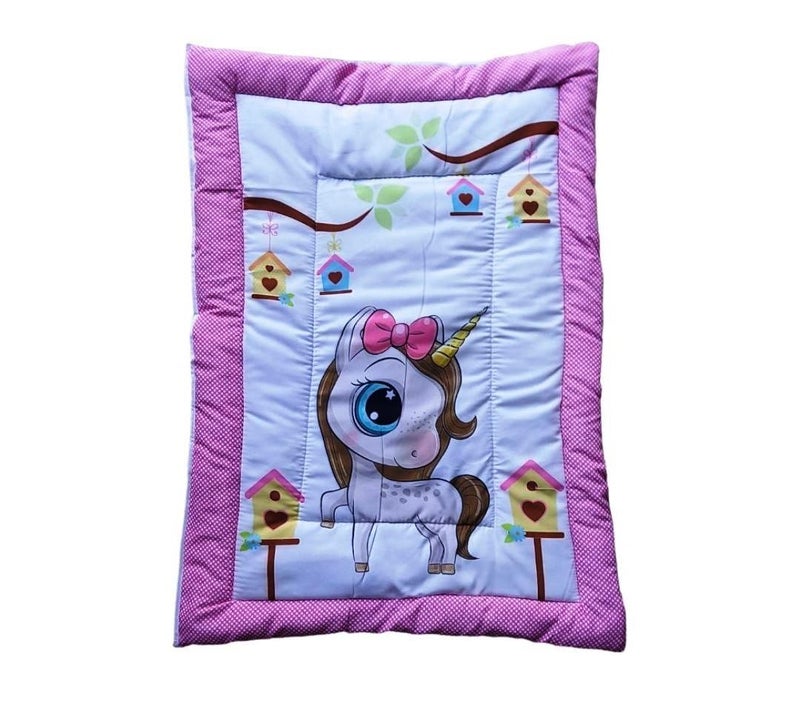 ONDOLL Newborn Baby Pom Pom Cotton Baby Bed Godari Cradle Bed Crib Sheet Changing Mat Baby Godadi Bedding Set Mattress_Pack of 1 Piece_20 30 Inch_V_i_668666_Pink