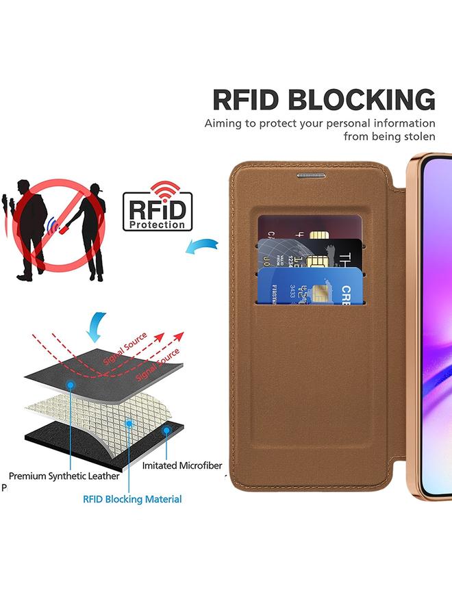 S-TOP Case For Samsung Galaxy A05s Shield MagSafe RFID Anti-theft Rhombus Leather Phone Case - Image 5