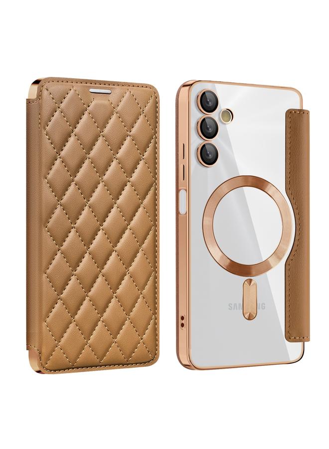 S-TOP Case For Samsung Galaxy A05s Shield MagSafe RFID Anti-theft Rhombus Leather Phone Case - Image 1