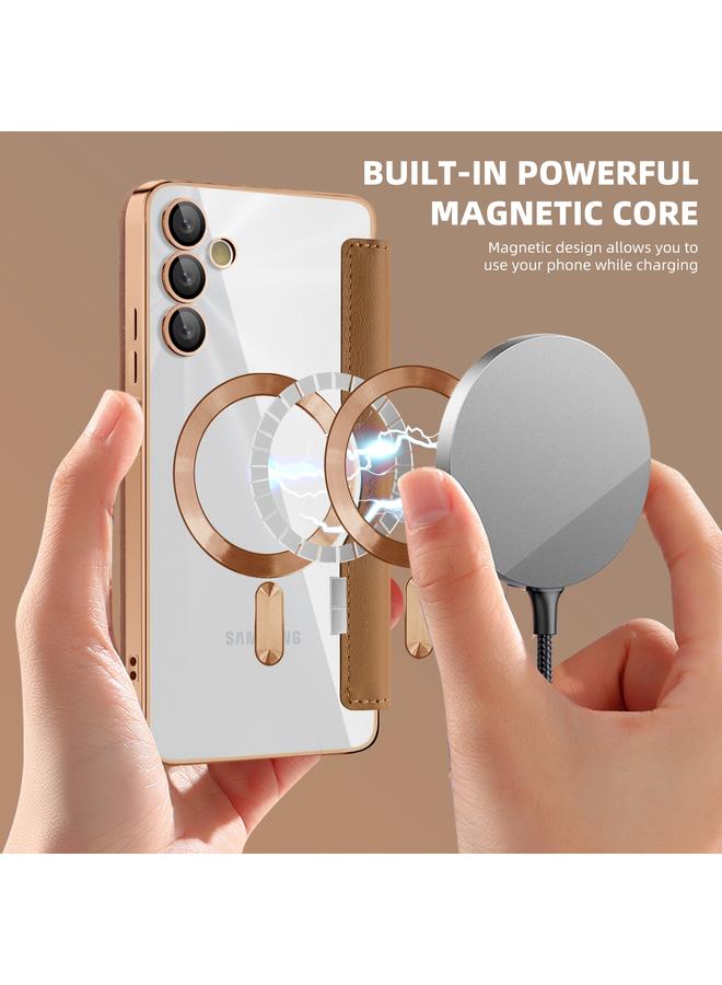 S-TOP Case For Samsung Galaxy A05s Shield MagSafe RFID Anti-theft Rhombus Leather Phone Case - Image 4