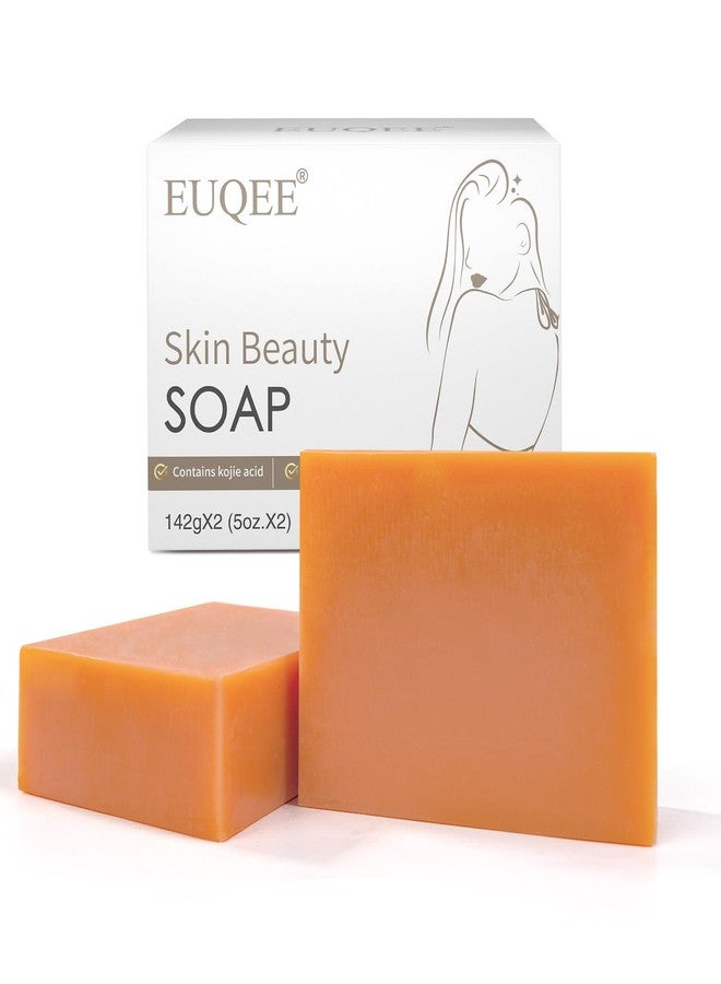 EUQEE Glutathione Kojic Acid Soap, 5 oz Glutathione Soap Bars with Glutathione, Vitamin C, Collagen for Rejuvenating Skin, Reduces the Appearance of Dark Spots Fine Lines with a Foaming Net- 2 x 142g - Image 1