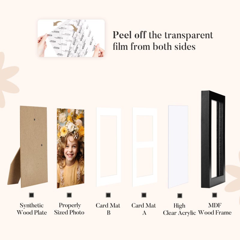 TWING 2 Pack Black 5x7 Matted Picture Frames, Display 4x6 Photos with Mat or 5x7 Without for Tabletop Display - Image 4